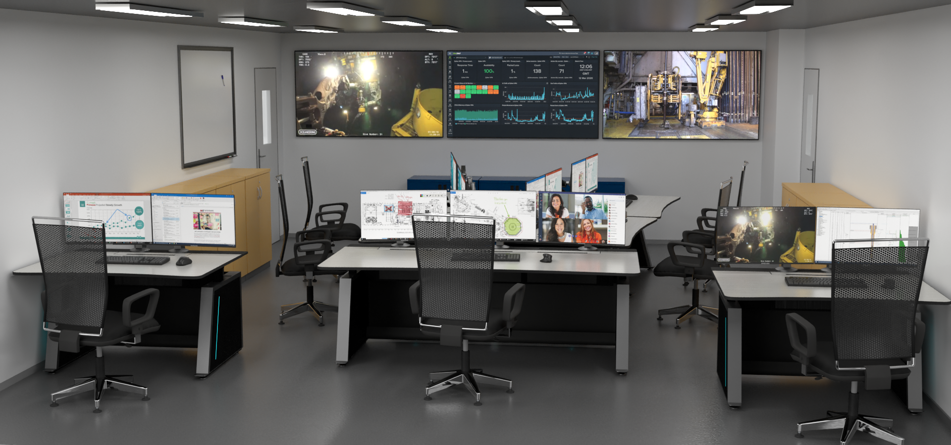 Collaboration workstation setup for offshore ICT infrastructure